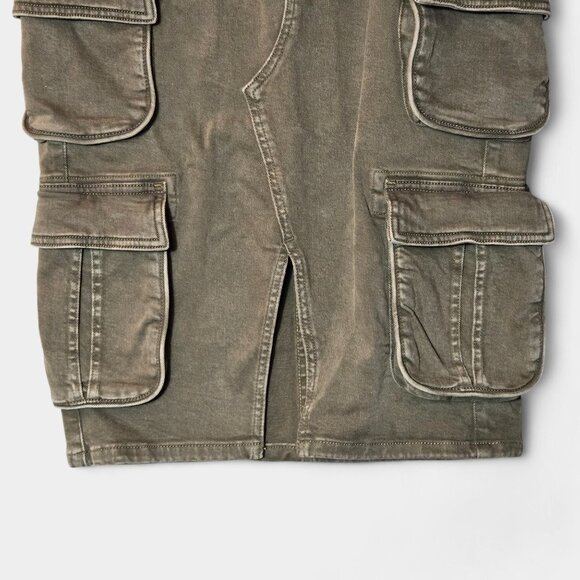 Lucky Brand Womens Cargo Skirt 24 Olive Green Utility Streetwear Gorpcore NWT - Picture 6 of 12